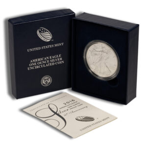 2016-W Burnished Silver Eagle with Box & COA