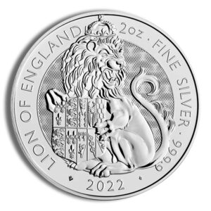 2022 2 oz Silver Great Britain Tudor Beasts - Lion of England