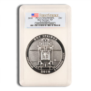 2010 5 oz ATB Hot Springs Silver Coin PCGS MS69PL