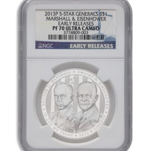2013-P $1 Five Star Generals Silver Commem - NGC PF70