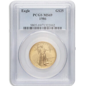 1986 1/2 oz Gold Eagle $25 PCGS MS69