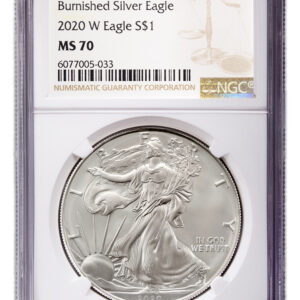 2020-W Burnished Silver Eagle NGC MS70