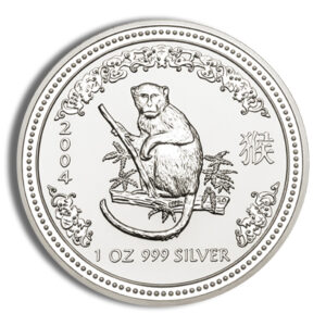 2004 1 oz Australia Silver Lunar Monkey BU - Series I