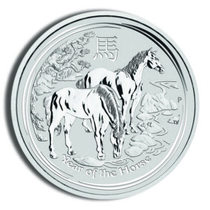 2014 1 oz Australia Silver Lunar Horse BU - Series II