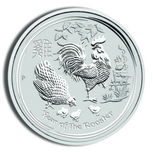 2017 1/2 oz Australia Silver Lunar Rooster BU - Series II