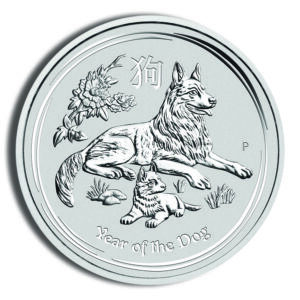 2018 1/2 oz Australia Silver Lunar Dog BU - Series II