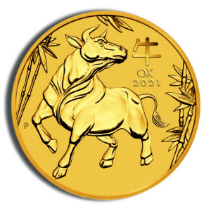 2021 1/20 oz Australia Gold Lunar Ox BU - Series III