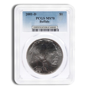 2001-D $1 Silver Buffalo Commem - PCGS MS70