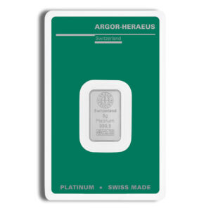5 gram Platinum Bar - Argor-Heraeus (Carded)