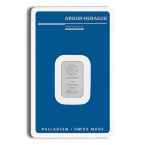 5 gram Palladium Bar - Argor-Heraeus (Carded)