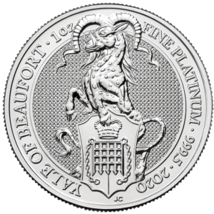 2020 1 oz Great Britain Queen's Beast Platinum Coin - Yale of Beaufort