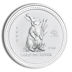 1999 Kilo Australia Silver Lunar Rabbit BU - Series I