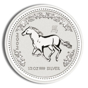 2002 1/2 oz Australia Silver Lunar Horse BU - Series I