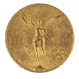 1930 Mexico Gold 50 Peso AU