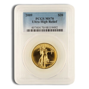 2009 Ultra High Relief Double Eagle Gold Coin PCGS MS70