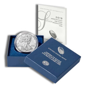 2019-W Burnished Silver Eagle with Box & COA