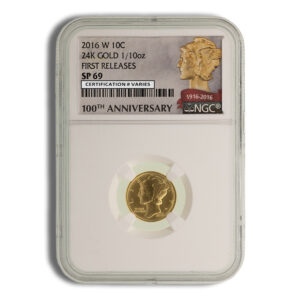 2016-W 1/10 oz Gold Mercury Dime Centennial (Cap/Incomplete/Slab)