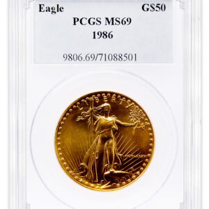 1986 1 oz Gold Eagle $50 PCGS MS69