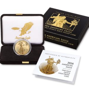 2024-W 1/2 oz Proof Gold Eagle $25 - Box & COA