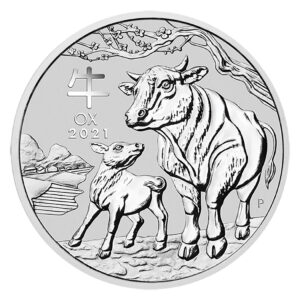 2021 5 oz Australia Silver Lunar Ox BU - Series III