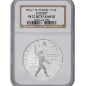 2006-P $1 Franklin Scientist Silver Commem - NGC PF70