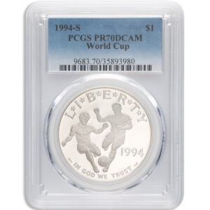 1994-S $1 World Cup Silver Commem - PCGS PF70