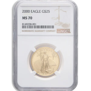 2000 1/2 oz Gold Eagle $25 NGC MS70