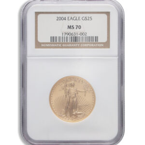 2004 1/2 oz Gold Eagle $25 NGC MS70