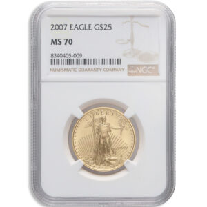 2007 1/2 oz Gold Eagle $25 NGC MS70