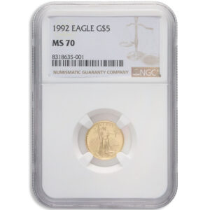 1992 1/10 oz Gold Eagle $5 NGC MS70