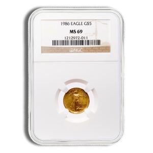 1986 1/10 oz Gold Eagle $5 NGC MS69
