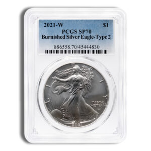 2021-W Burnished Silver Eagle PCGS SP70 (Type 2)