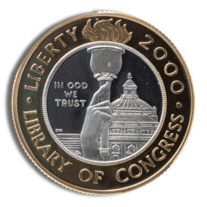 2000-W $10 Library of Congress Bimetallic Coin - Proof (Box/COA)