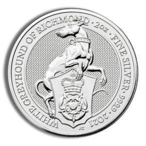 2021 2 oz Silver Great Britain Queen's Beasts - Greyhound