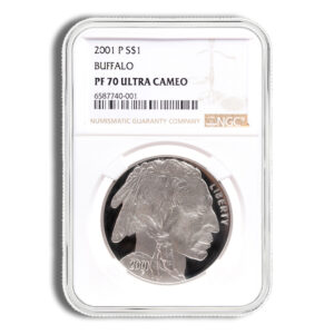 2001-P $1 Silver Buffalo Commem - NGC PF70
