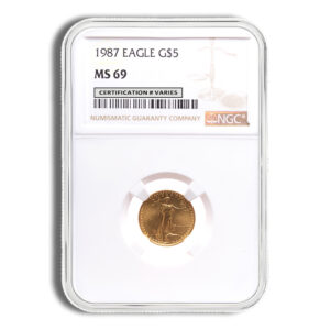 1987 1/10 oz Gold Eagle $5 NGC MS69