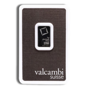 5 gram Platinum Bar - Valcambi (Carded)