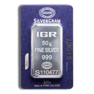 50 gram Silver Bar - IGR Metals (Carded)