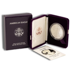 1986-S Proof Silver Eagle with Box & COA